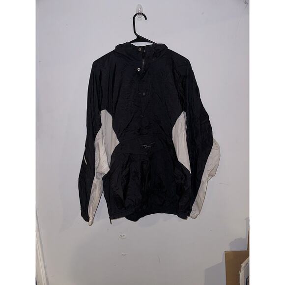 Vtg Reebok Mens Pullover‎ Windbreaker Jacket 1/2 Half Zip Big Logo 90s Sz L - Picture 1 of 12